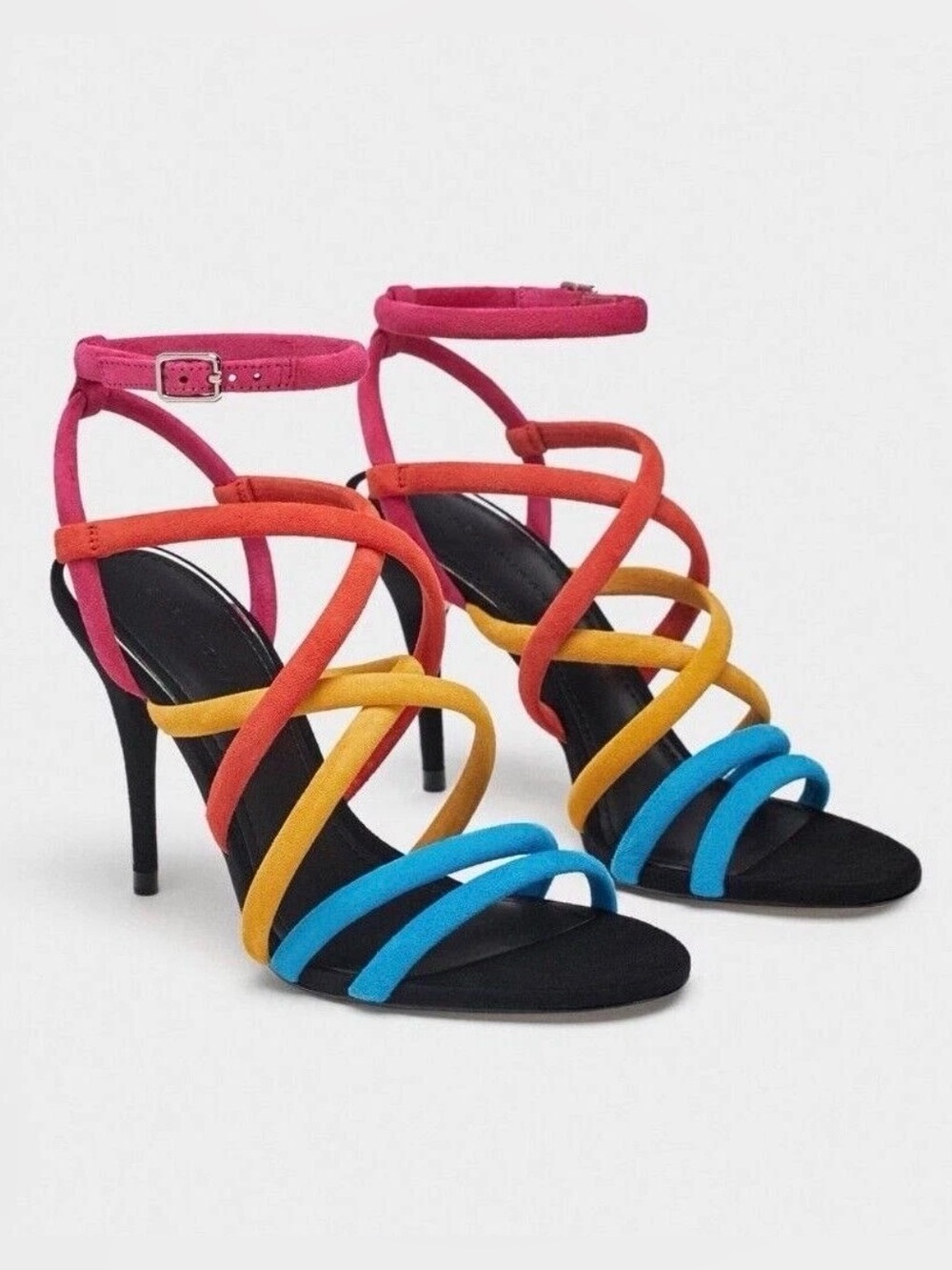 Zara Multicolor Rainbow Leather Sandals